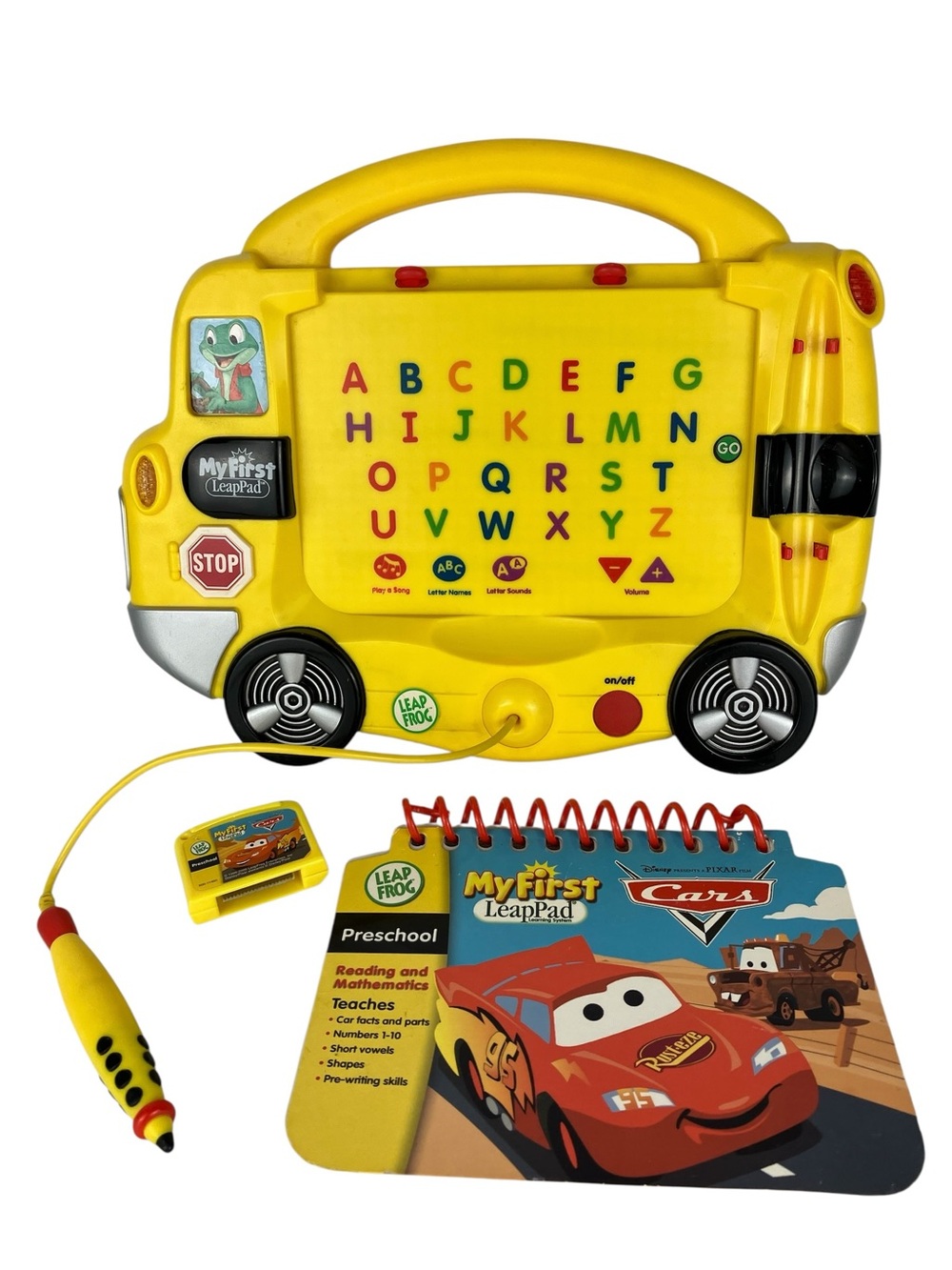 LeapFrog My First LeapPad Alphabet Bus Disney Pixar CARS Book & Cartridge PreK